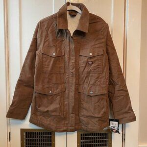 NWT Dickies Women's Sherpa Lined Woven Jacket in Brown size Small